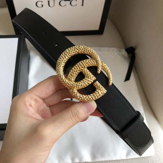 GUCCI Imported Top Layer Bottom Double G Wheat Ear Buckle