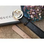 GUCCI double G buckle G buckle leather embossed