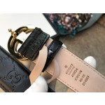 GUCCI double G buckle G buckle leather embossed