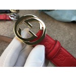 GUCCI double G buckle G buckle leather embossed