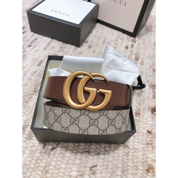 GUCCI double G buckle advanced artificial canvas belt