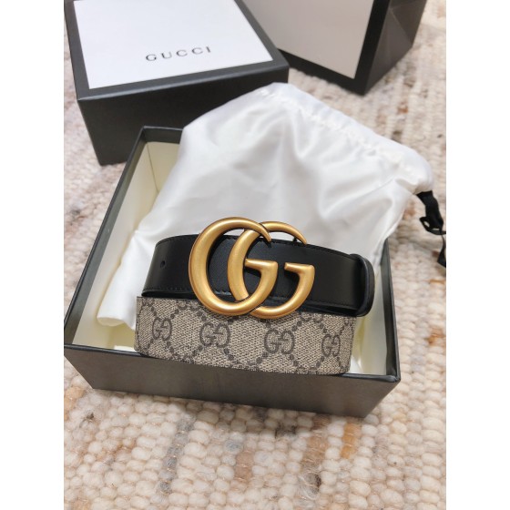 GUCCI double G buckle advanced artificial canvas belt