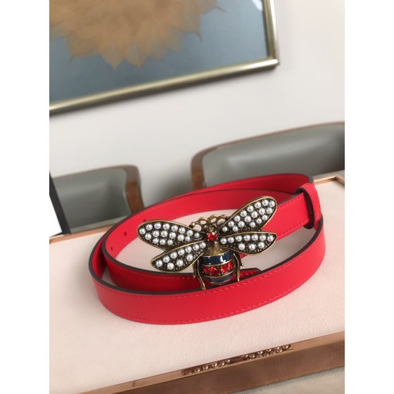 GUCCI red 🐝 buckle original imported cowhide handmade wax thread
