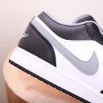 Air Jordan 1 Low Low Top White Black Grey Shadow