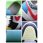 Air Jordan 1 Low Black, yellow and blue patchwork caterpillar