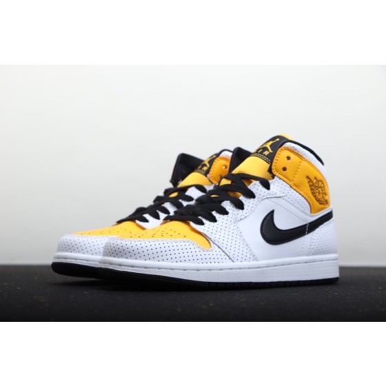 Air Jordan 1 Mid University White Gold Yellow