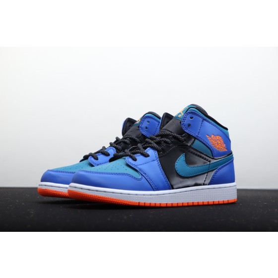 Air Jordan 1 Mid Blauw Oranje Zwart