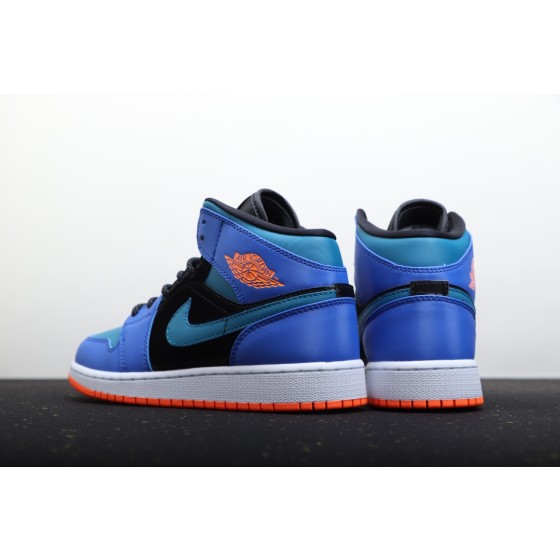 Air Jordan 1 Mid Blauw Oranje Zwart