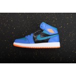 Air Jordan 1 Mid Blauw Oranje Zwart
