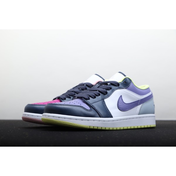 Air Jordan 1 Low paars en roze mandarijneend
