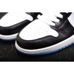 Air Jordan 1 Mid Zwart Wit Blauw