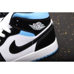 Air Jordan 1 Mid Zwart Wit Blauw