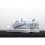 Air Jordan 1 Low wit en grijs burst print
