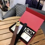 FERRAGAMO high-gloss series, double-button gift box, dual-purpose belt, high-quality pure copper buckle