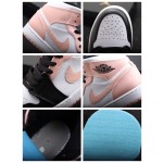 Air Jordan 1 Mid Zwart Roze