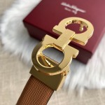 FERRAGAMO boutique buckle head, first layer of cowhide