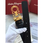 FERRAGAMO Gancini belt made of natural grain cowhide