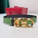 FERRAGAMO Ladies Reversible Top Grain Leather Belt