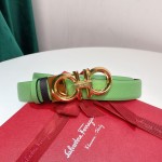 FERRAGAMO Ladies Reversible Top Grain Leather Belt