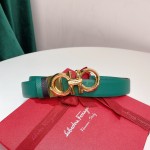 FERRAGAMO Ladies Reversible Top Grain Leather Belt