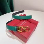 FERRAGAMO Ladies Reversible Top Grain Leather Belt