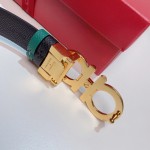 FERRAGAMO Ladies Reversible Top Grain Leather Belt