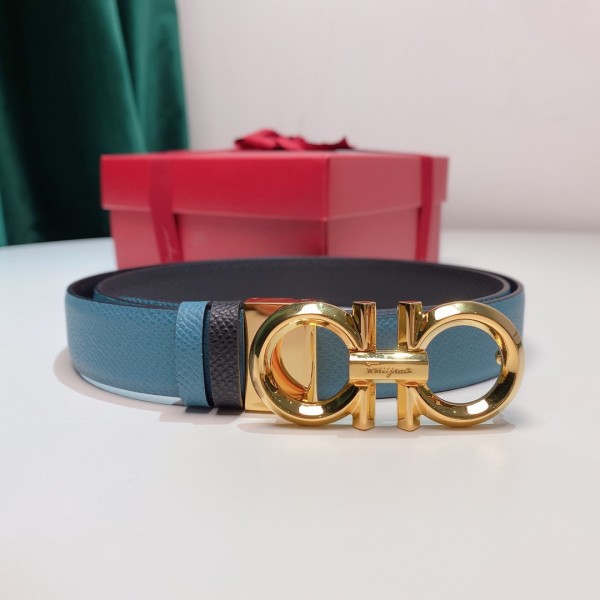 FERRAGAMO Ladies Reversible Top Grain Leather Belt