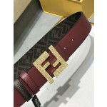 FENDI original water drop pattern double color rivet buckle