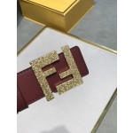 FENDI original water drop pattern double color rivet buckle