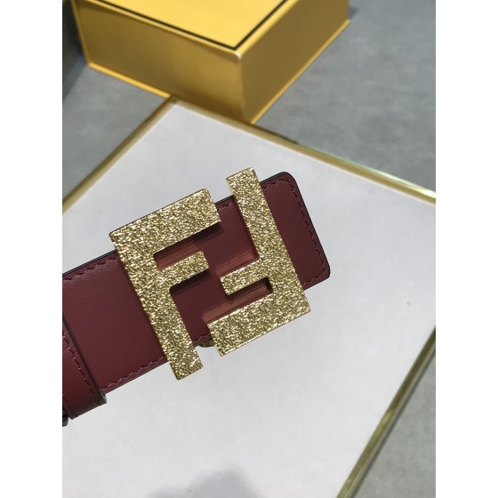 FENDI original water drop pattern double color rivet buckle