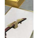 FENDI original water drop pattern double color rivet buckle