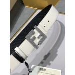 FENDI original water drop pattern double color rivet buckle