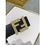 FENDI original water drop pattern double color rivet buckle