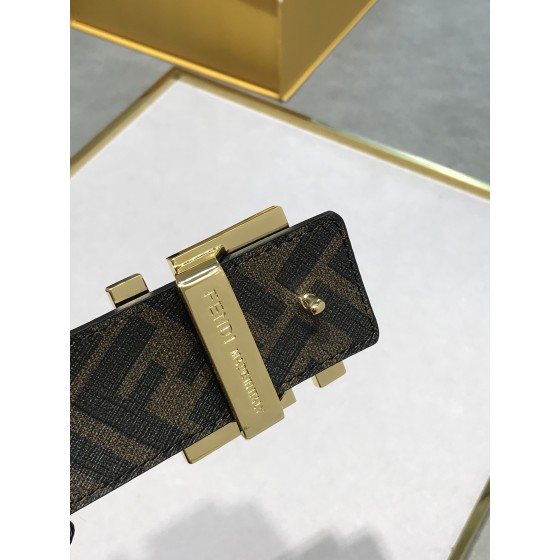 FENDI original water drop pattern double color rivet buckle