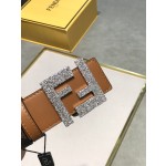 FENDI original water drop pattern double color rivet buckle