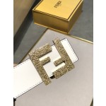 FENDI original water drop pattern double color rivet buckle