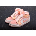 Air Jordan 1 Mid Orange and Pink Patchwork