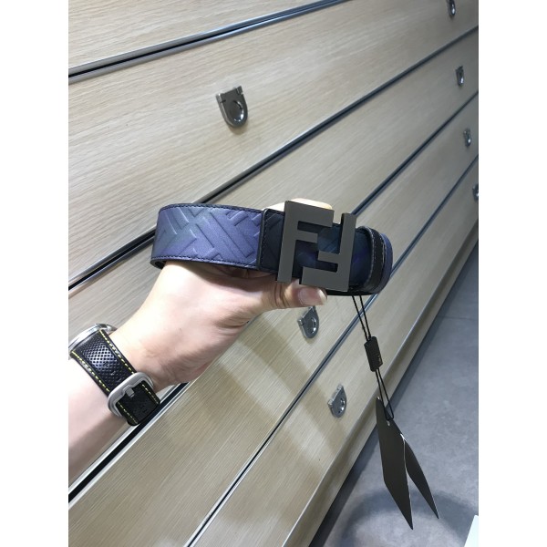 FENDI original water drop pattern double color rivet buckle