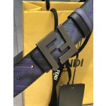 FENDI original water drop pattern double color rivet buckle