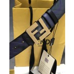 FENDI original water drop pattern double color rivet buckle