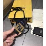 FENDI original water drop pattern double color rivet buckle