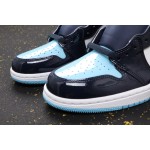 Air Jordan 1 Little North Carolina Blue Glossy patent leather