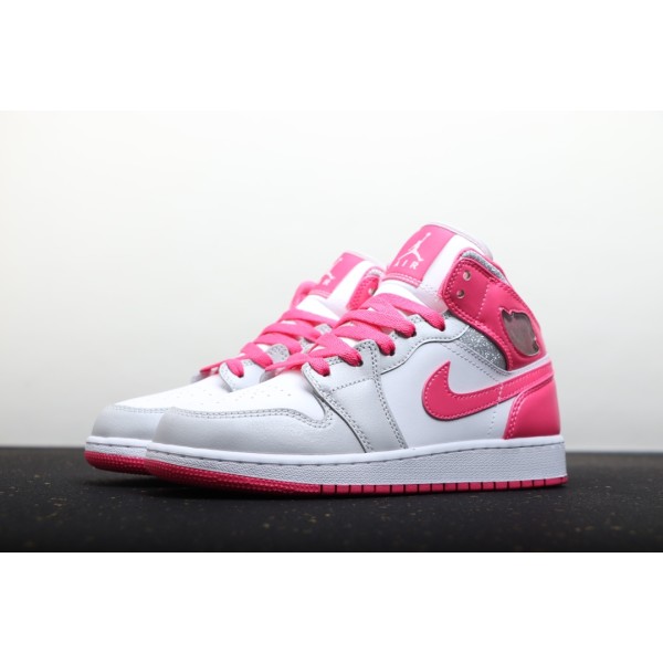 Air Jordan 1 Mid Mid Top White Grey Powder