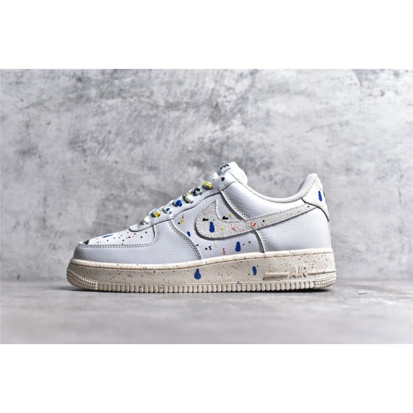 Air Force 1 '07 grey and white splash ink