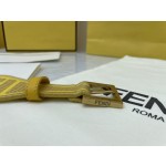 FENDI new embroidery    belt ✌️FF pattern wide belt