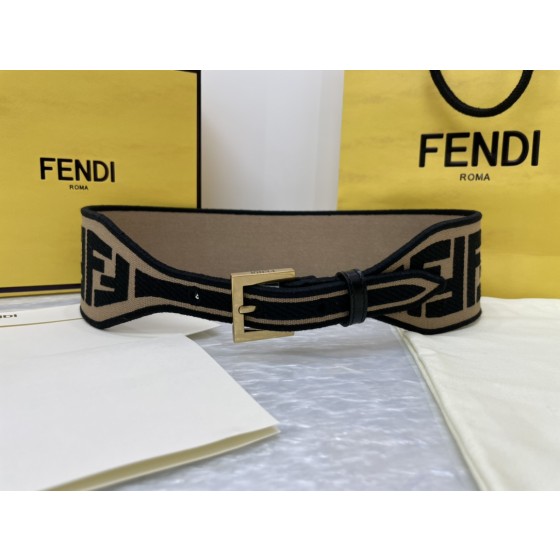 FENDI new embroidery    belt ✌️FF pattern wide belt