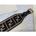 FENDI new embroidery    belt ✌️FF pattern wide belt