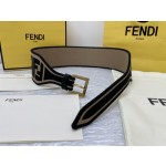 FENDI new embroidery    belt ✌️FF pattern wide belt