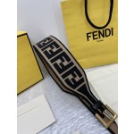 FENDI new embroidery    belt ✌️FF pattern wide belt