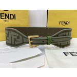 FENDI new embroidery    belt ✌️FF pattern wide belt
